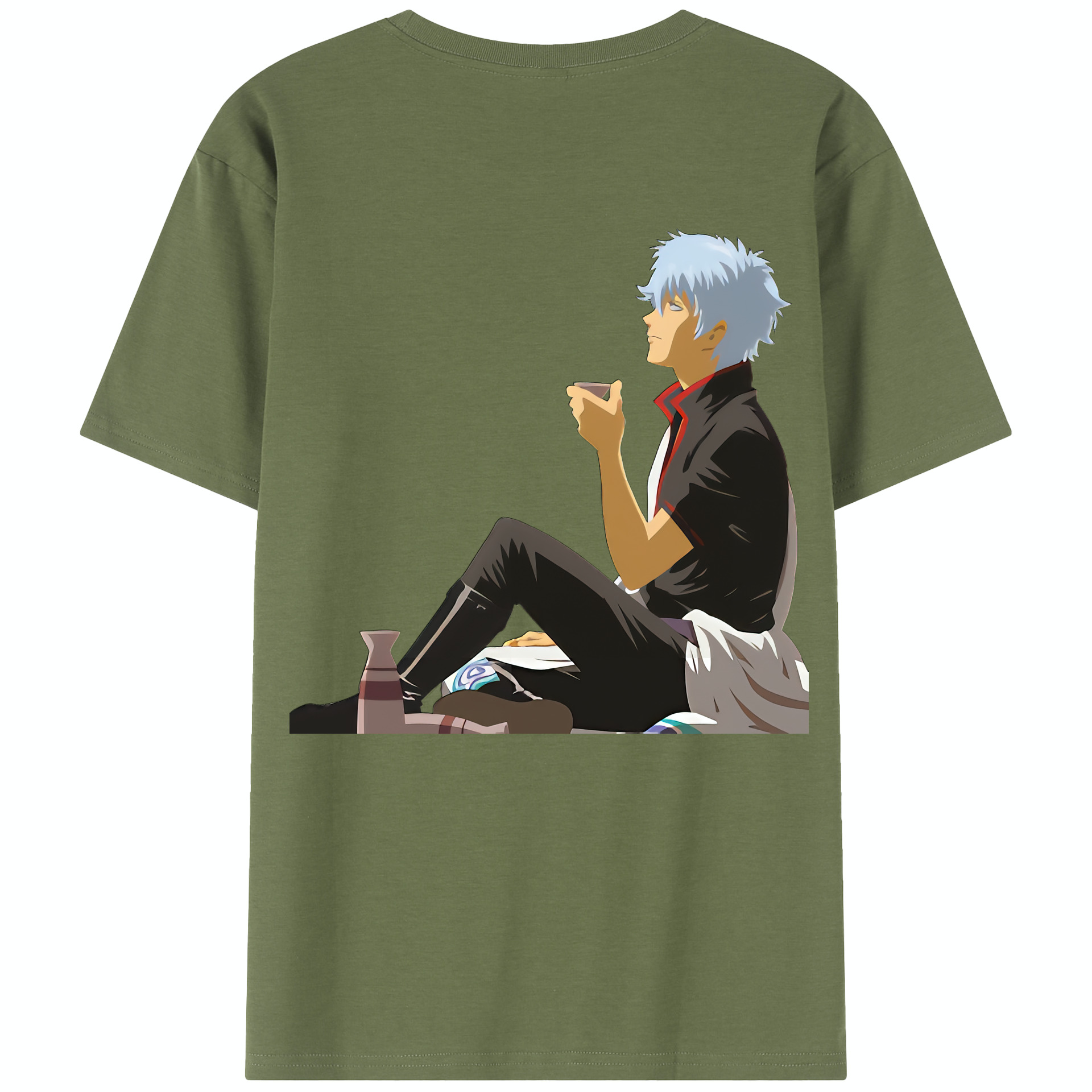 （画像用） ぎんたま 坂田銀時（さかたぎんとき） 神楽 志村新八（しむら しんぱち） GINTAMA Sakata Gintoki Kagura Shimura Shinpachi 綿100％半袖Tシャツ（背面プリント）